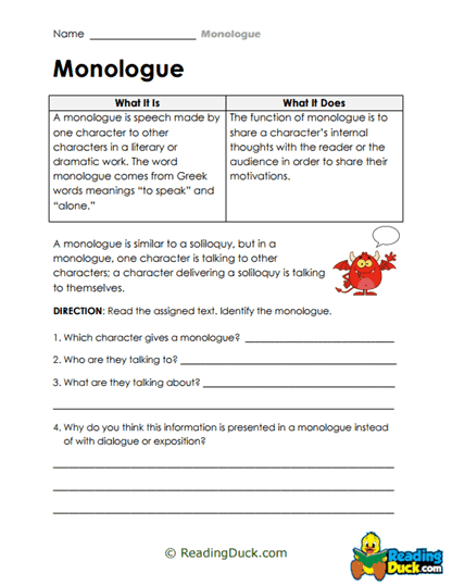 What and Why Worksheet