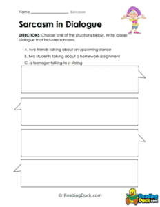 Sarcasm Worksheets