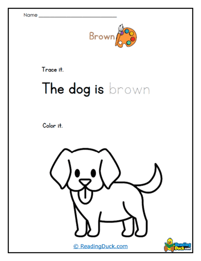 Dog in Brown Worksheet