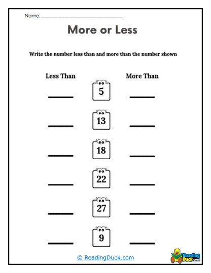 Number Neighbor Worksheet