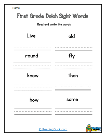 Write It Out Worksheet