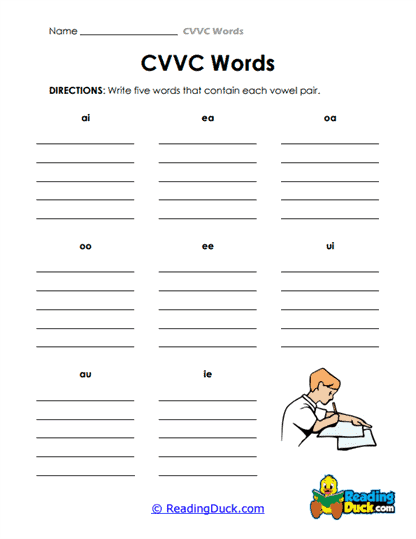 Vowel Variety Worksheet