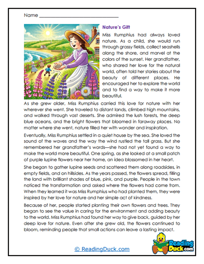 Nature's Gift Worksheet