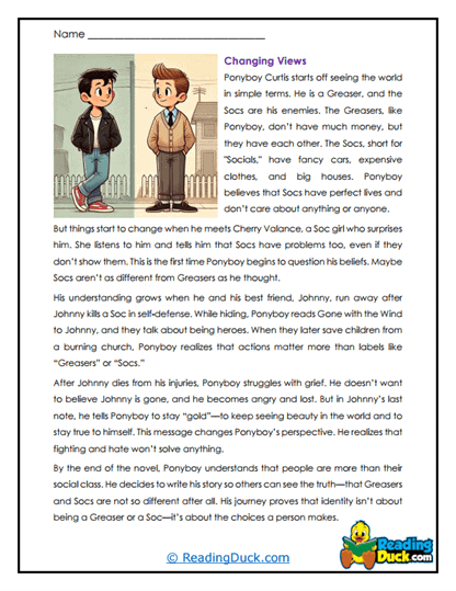 "The Outsiders" Worksheets