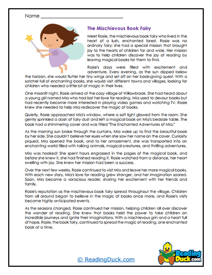 Mischievous Fairy Worksheet