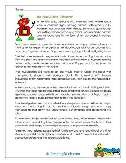Robot Sleuth Worksheet