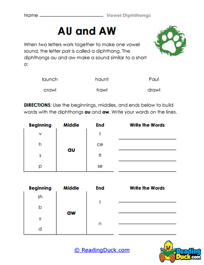 Sound Blend Builders Worksheet