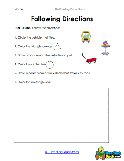 Vehicle Vision Worksheet