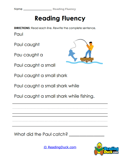 Paul's Catch Worksheet
