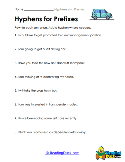 Prefix Practice Worksheet