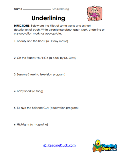 Title Talk Worksheet