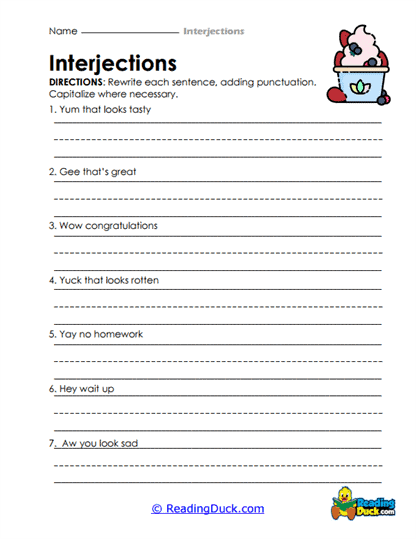 Punctuation Practice Worksheet