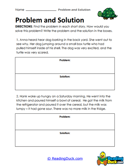 Story Troubles Worksheet