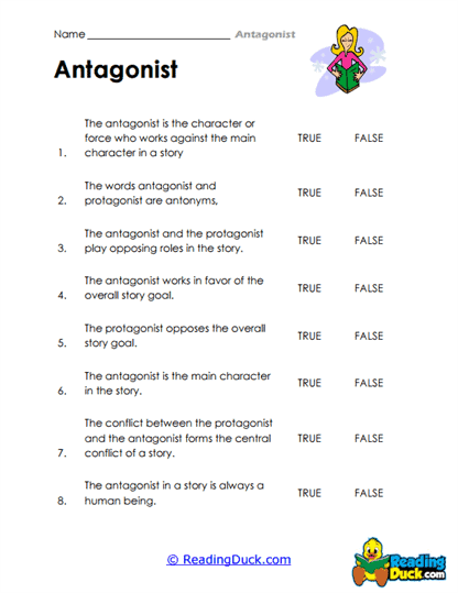 True or False Tale Worksheet