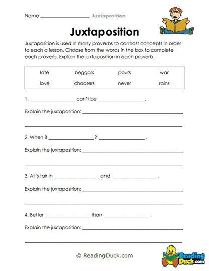 Proverb Pairs Worksheet