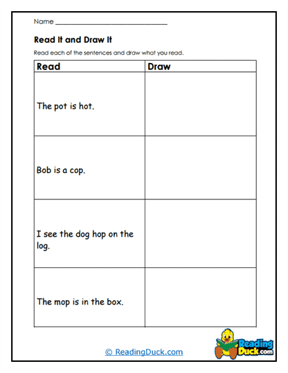 Picture Sentences Worksheet