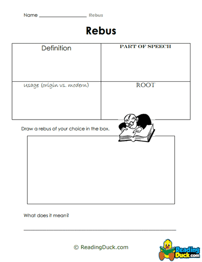 Rebus Roots Worksheet