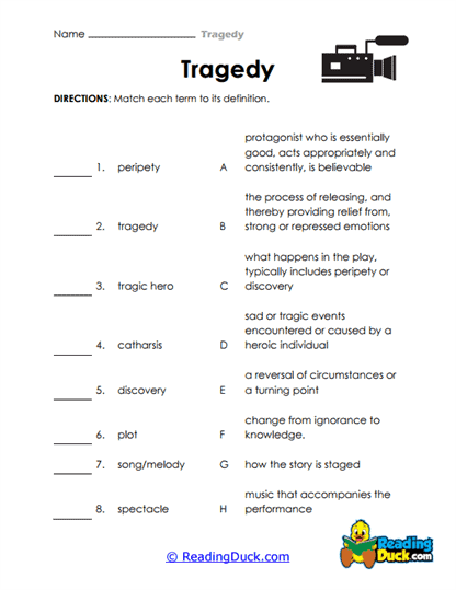 Tragic Match Worksheet