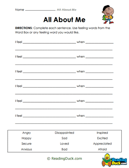 Feelings Finder Worksheet
