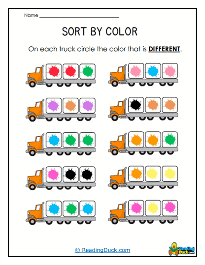 Truck of Colors Worksheet