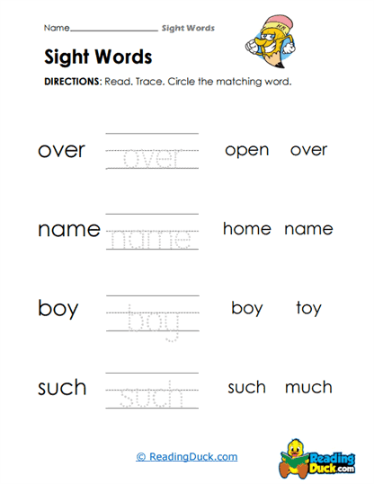 Trace and Circle Worksheet