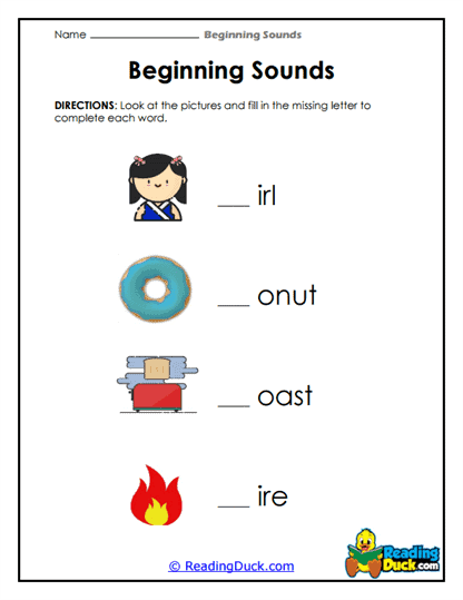 Sound Starts Worksheet