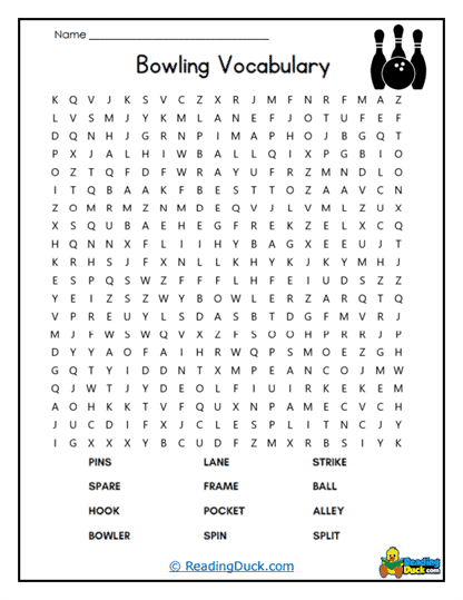 Word Search Strikes Worksheet
