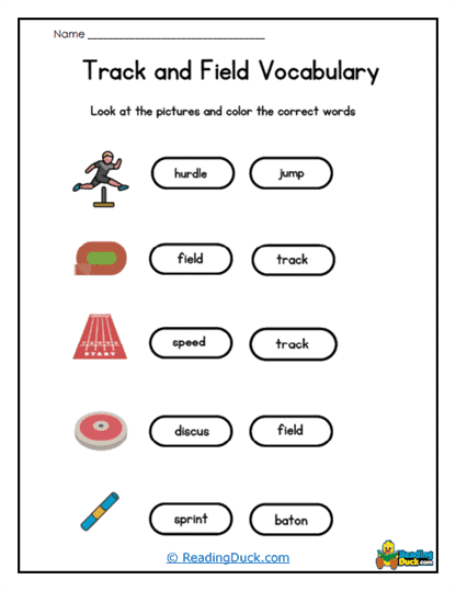 Word Race Worksheet