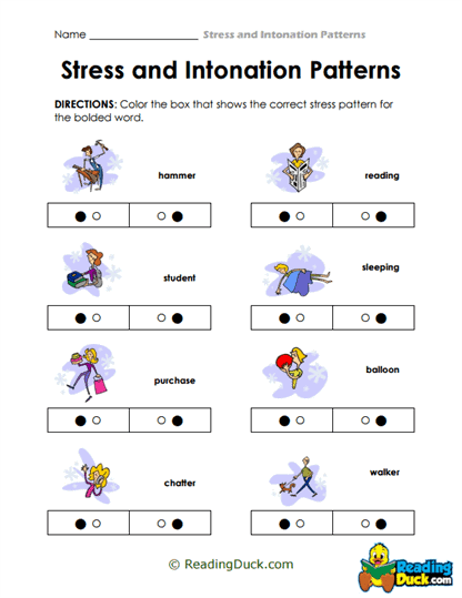 Stress and Intonation Patterns Worksheets
