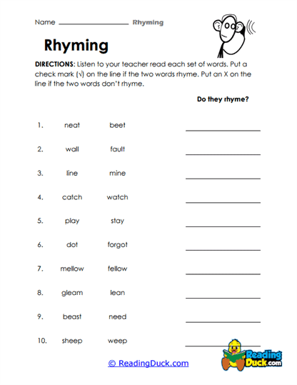 Sound Check Worksheet