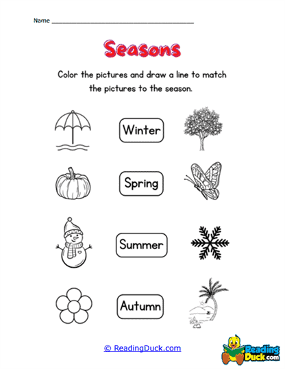 Picture Seasons Worksheet