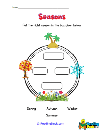 Season Circle Worksheet