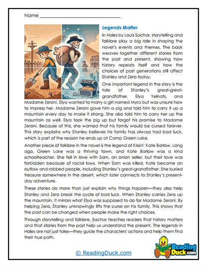 Legend Links Worksheet