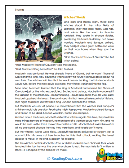 Macbeth Worksheets