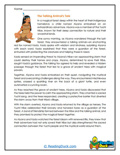 Talking Animals Worksheet