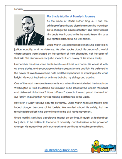 Uncle’s Journey Worksheet