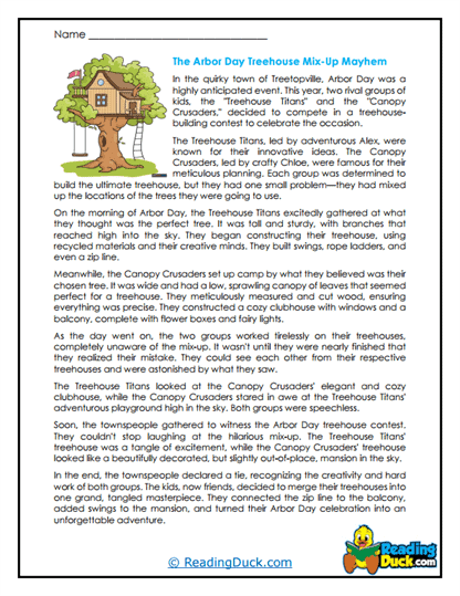 Treehouse Mix-Up Worksheet