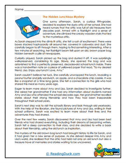 Lunchbox Time Capsule Worksheet