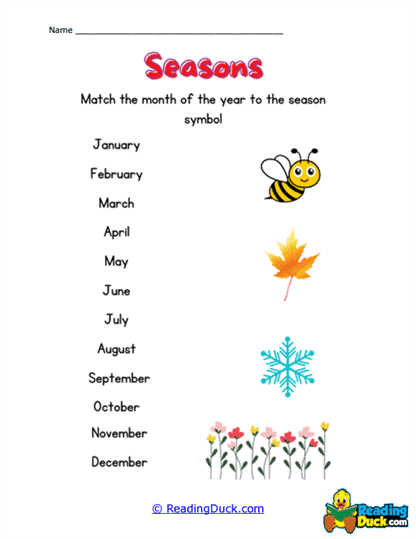 Season Symbols Worksheet