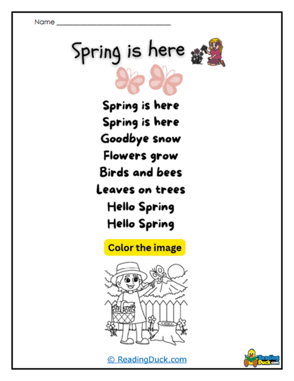 Hello Spring Worksheet