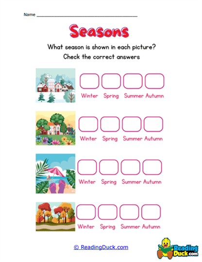 Season Pictures Worksheet