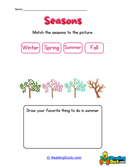 Tree Seasons Pt. 2 Worksheet