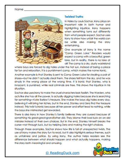 Irony Impact Worksheet