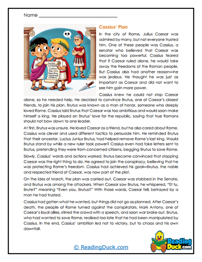 Cassius' Scheme Worksheet