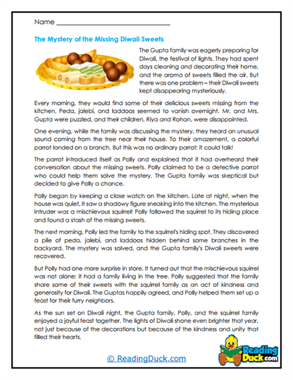 Squirrel's Sweet Secret Worksheet