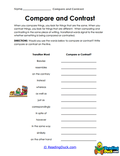 Transition Test Worksheet