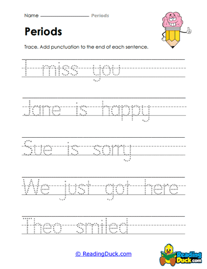 Trace and Periods Worksheet