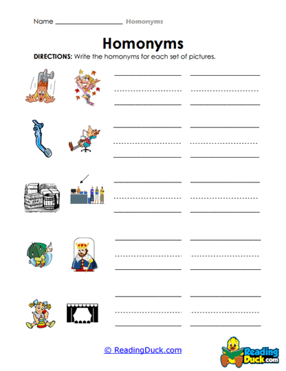Picture Pairs Worksheet