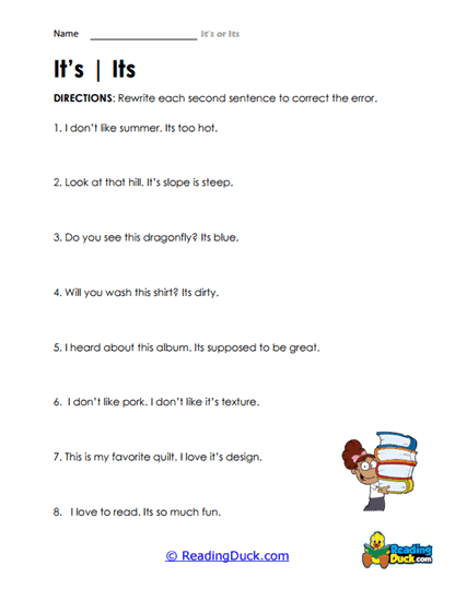 Rewrite Right Worksheet