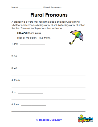 Singular or Plural Worksheet